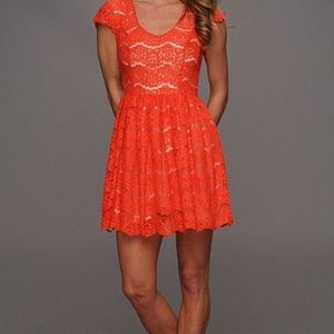 Kensie delicate burnout dress in coral